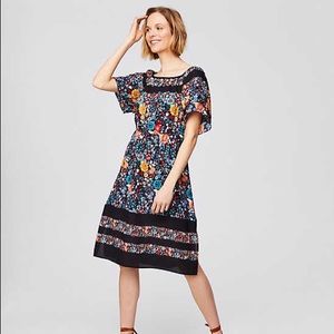 Loft Midi Off the Shoulder Floral Dress